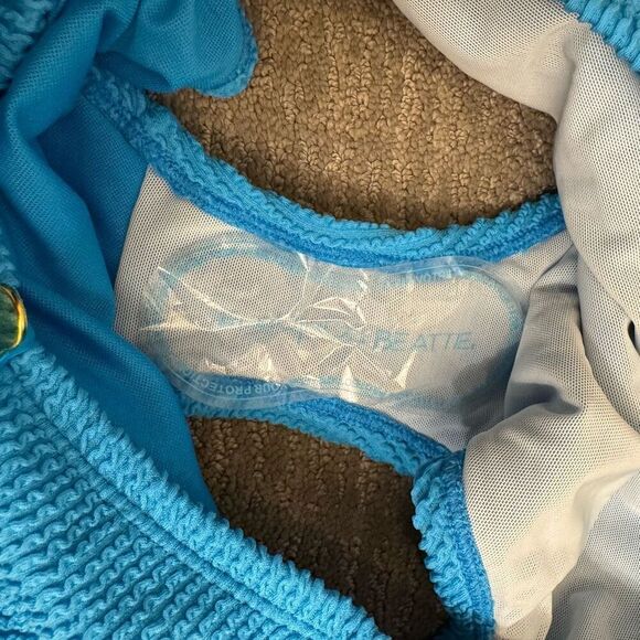 Bleu Rod Beattie Malibu Blue 90's Hi Waist Textured Bikini Bottom Size 4 NWOT - Picture 6 of 6